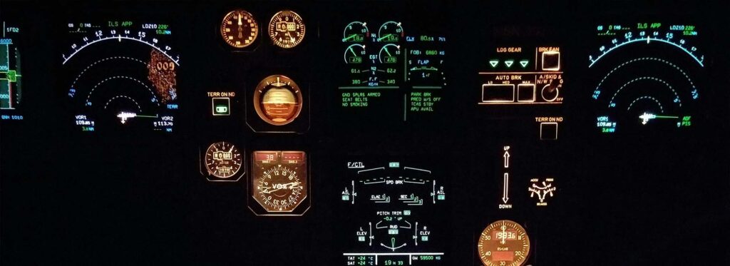 Plane cockpit with radar